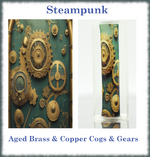 Steampunk Aged Brass and Copper Cogs and Gears-Collage-Border .png