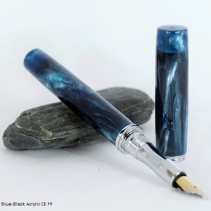 Black-blue acrylic in a closed end fountain pen