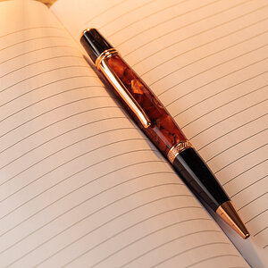 Desk Pen, Copper and Black, Rich Copper Crush, Twist Ballpoint - 6.jpg