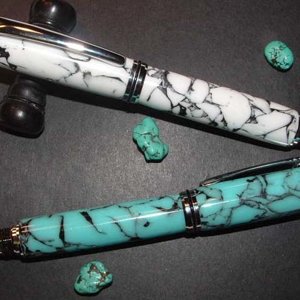 Hand poured Turquoise and marble