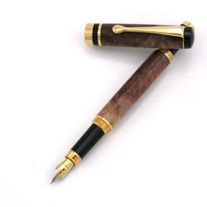 American Style Fountain Pen - Red Malle Burl