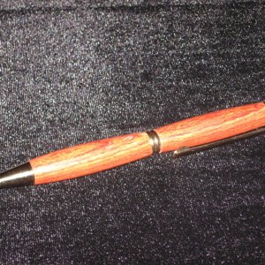 Burmese rosewood click top pen
