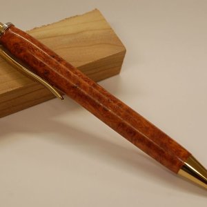 Amboyna gold/ti click pen