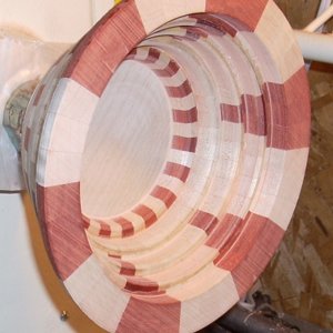 curly maple & bloodwood vase