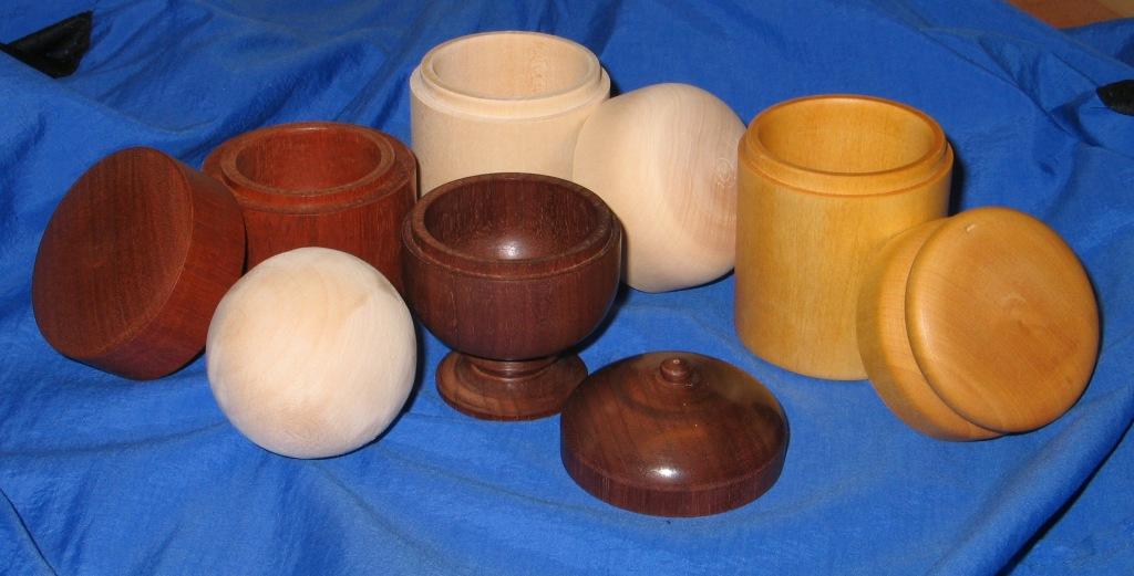 A collection of lidded boxes