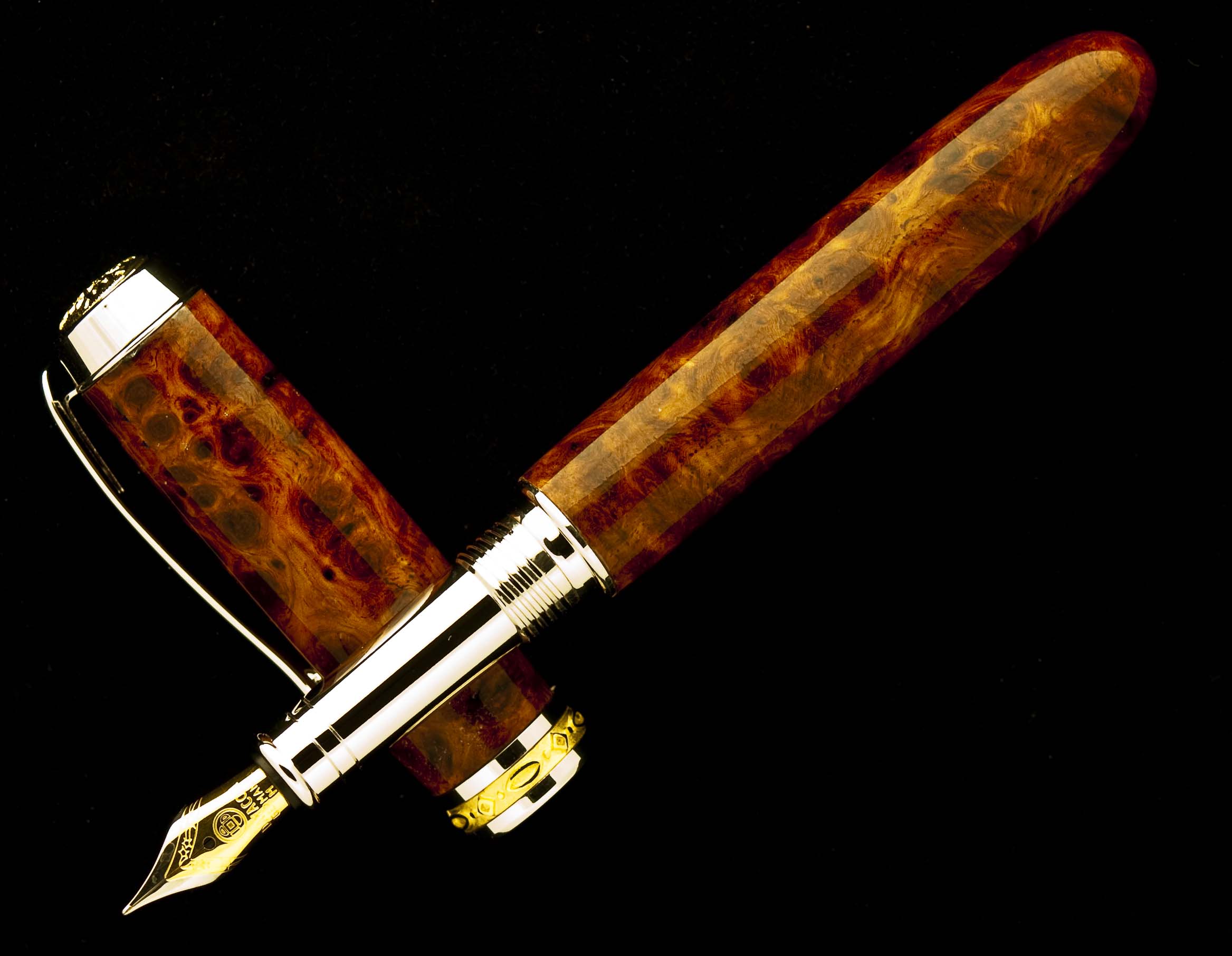 Amboyna Burl Jr Statesman Fountain Pen