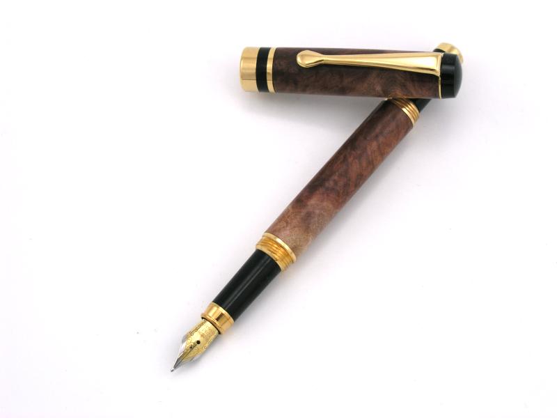 American Style Fountain Pen - Red Malle Burl