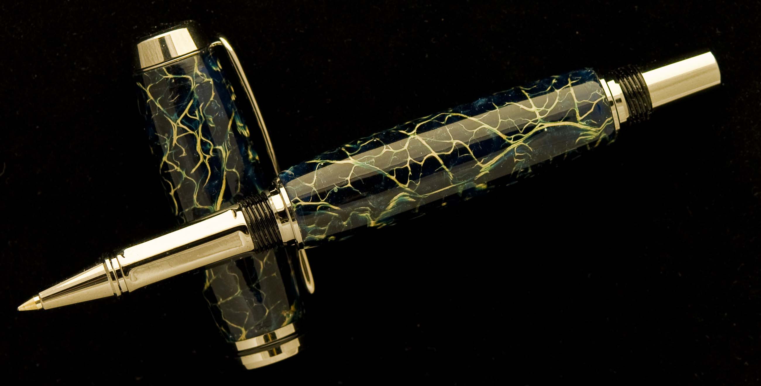 Blue Galaxy "Original Cactus Blank" on Black Titanium Navigator