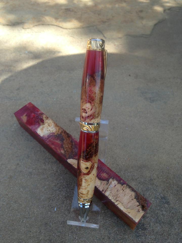 Cherry Burl in Red/Gold Alumilite