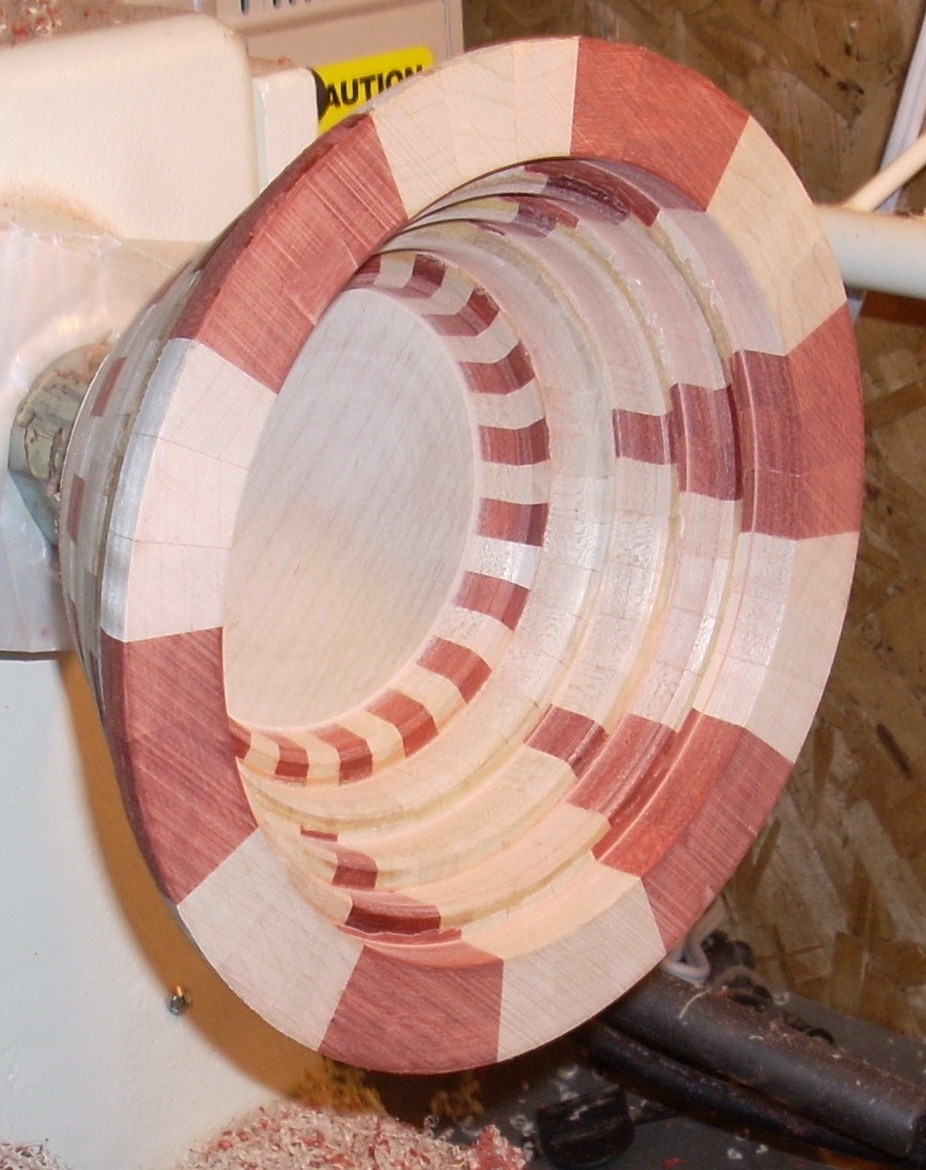 curly maple & bloodwood vase