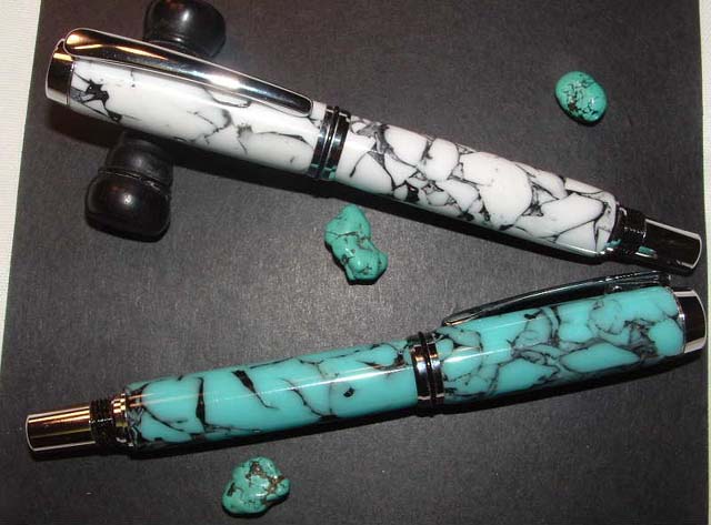 Hand poured Turquoise and marble