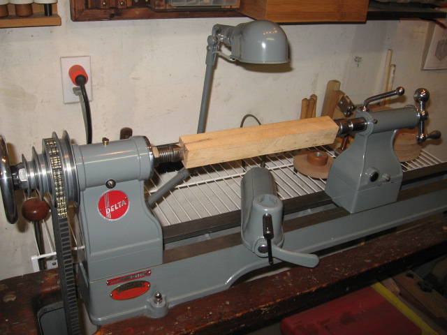 Lathe after lift.