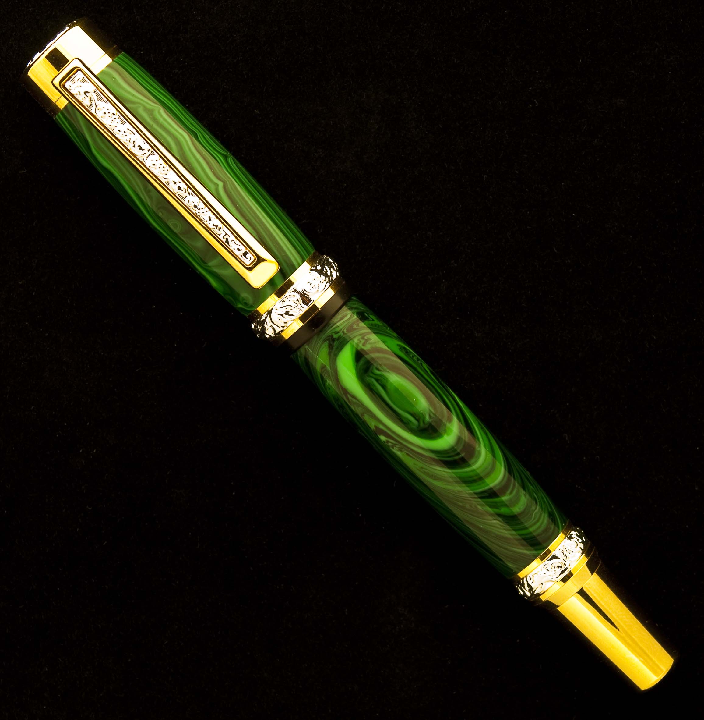 Malachite on Cambridge Fountain Pen