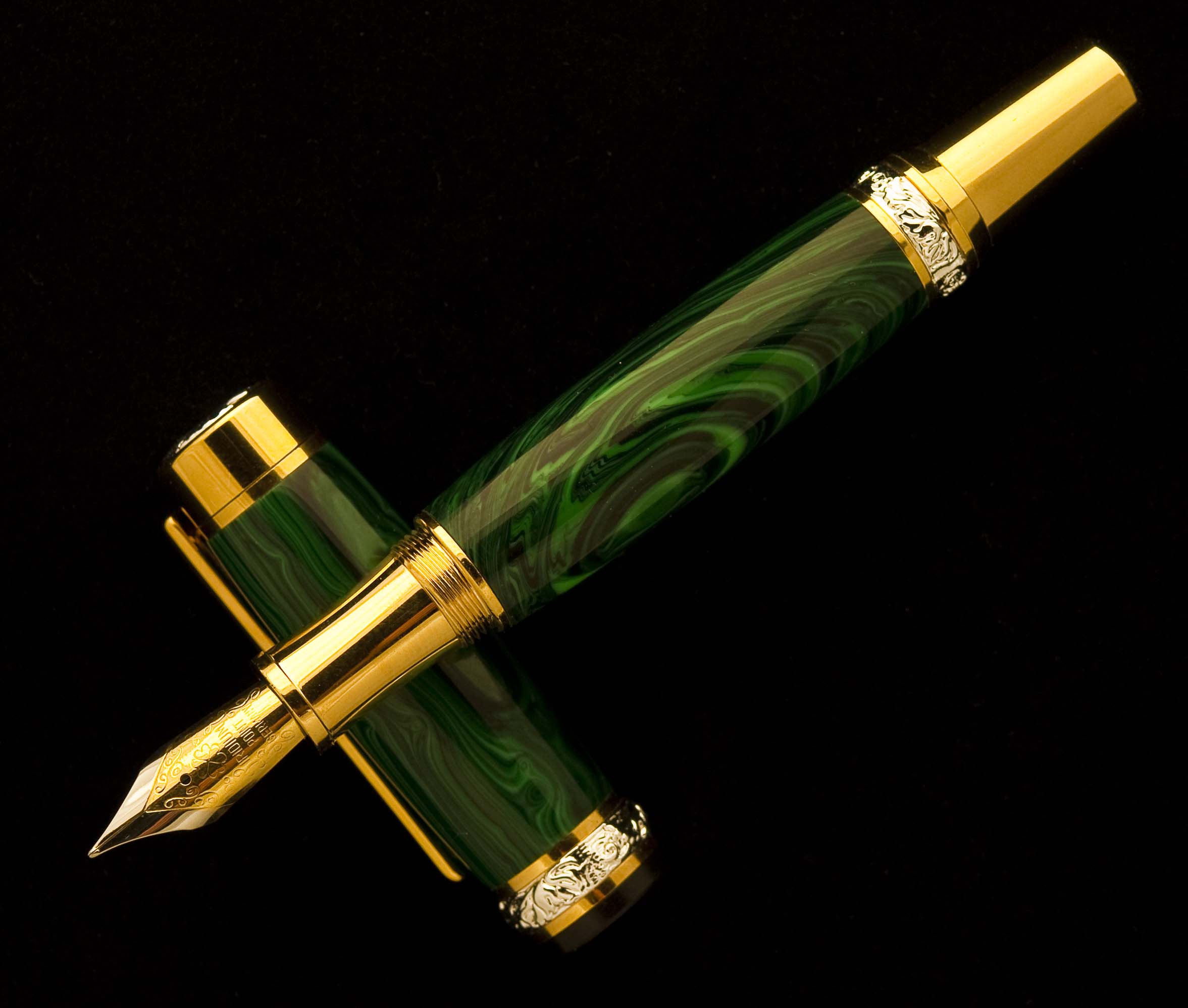 Malachite on Cambridge Fountain Pen