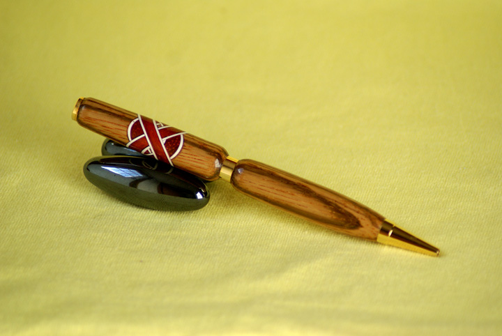 Marble wood blank with padauk celtic knot