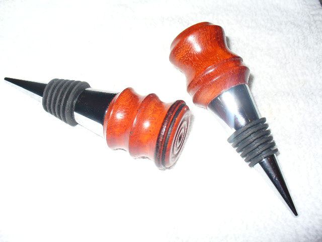 Padauk wine stoppers