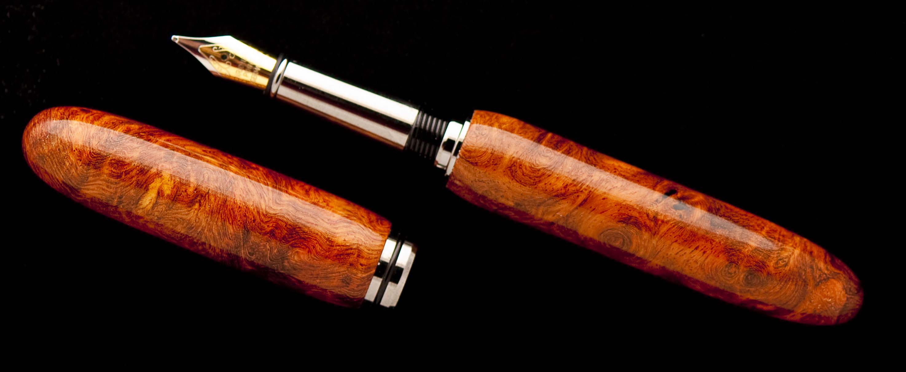 Revised Double Closed Ended Amboyna Burl Pen