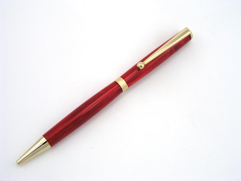 Slimline Pen - Acrylic - Ruby Red Silk