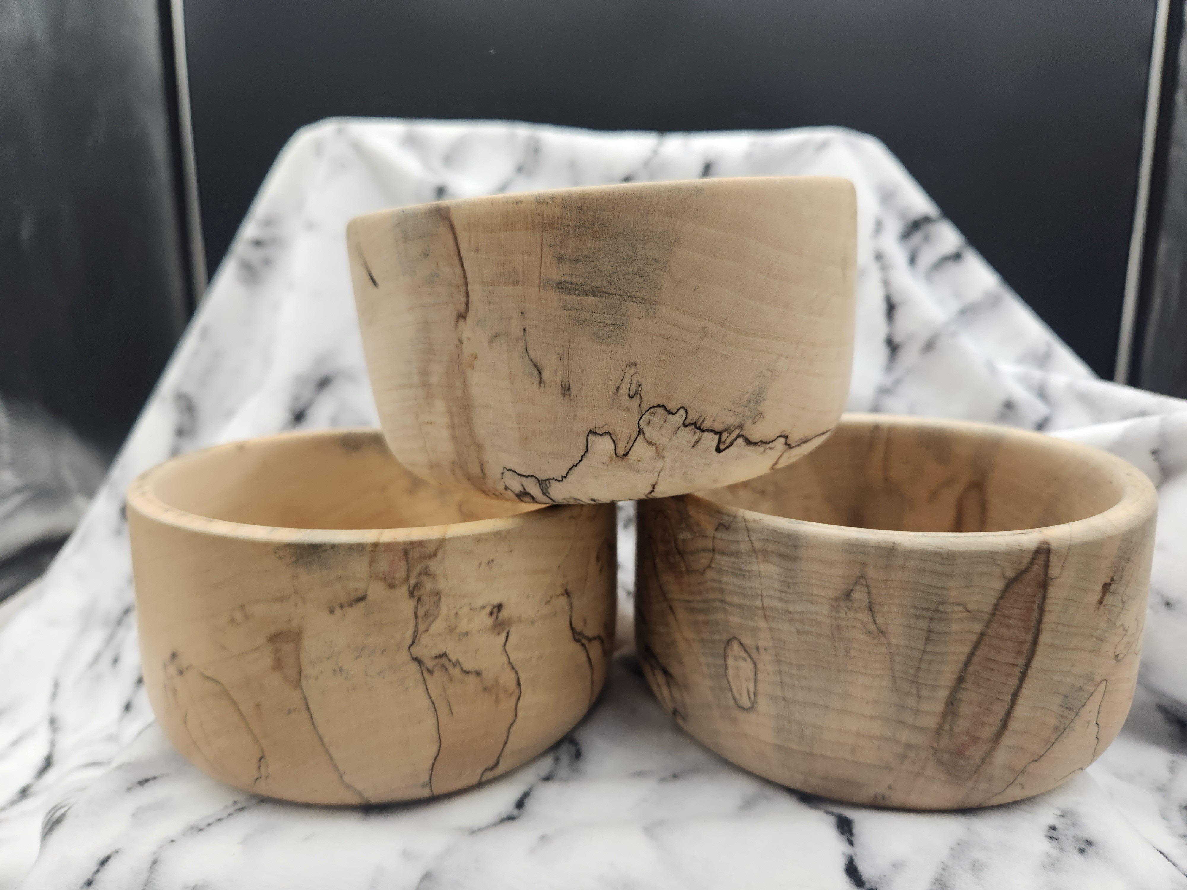 Spalted maple bowls